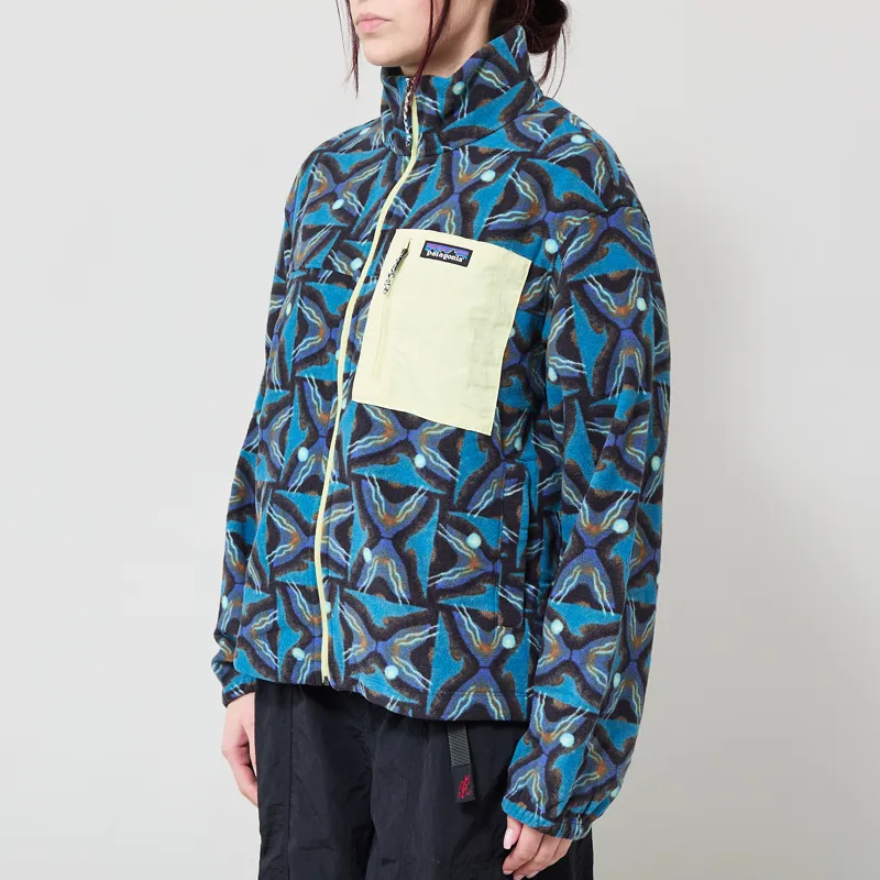 Patagonia Womens Micro D Patch Pocket Fleece Jacket Deep Freeze Black-1