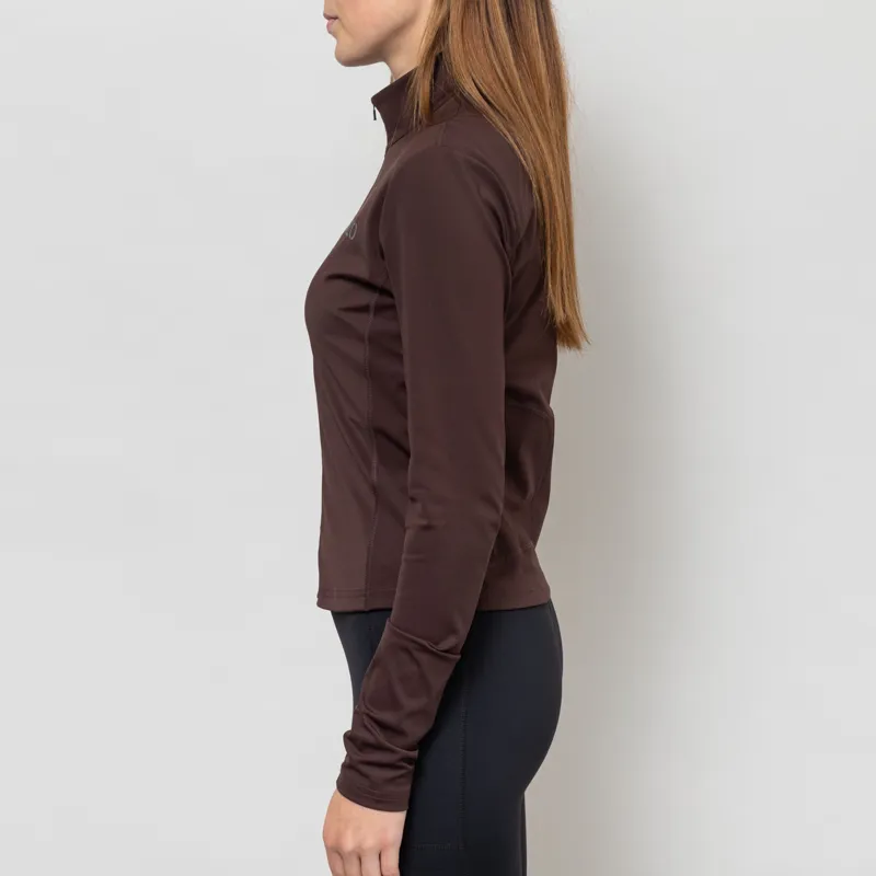 Halo Womens Training Zip Shirt Brown-3