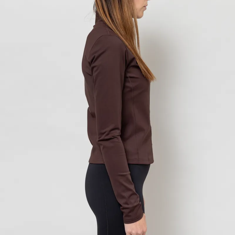 Halo Womens Training Zip Shirt Brown-5