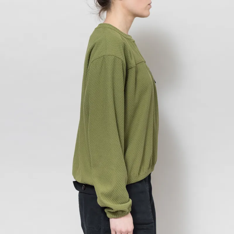 Patagonia Womens Textured Fleece Crewneck Caper Green-4