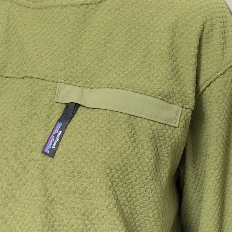 Patagonia Womens Textured Fleece Crewneck Caper Green-7