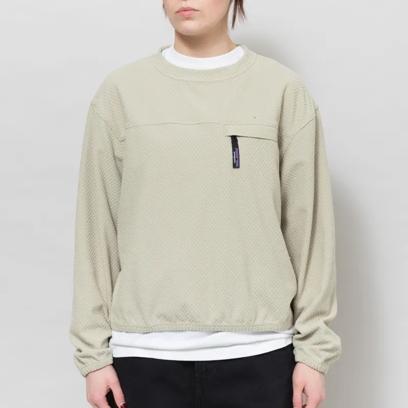 Patagonia Womens Textured Fleece Crewneck Weathered Stone
