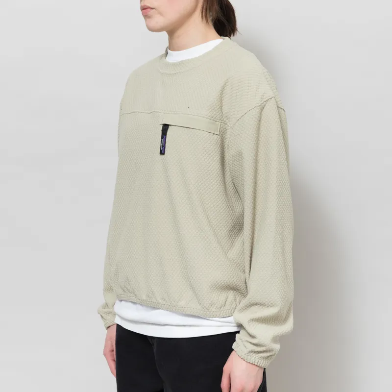 Patagonia Womens Textured Fleece Crewneck Weathered Stone-1