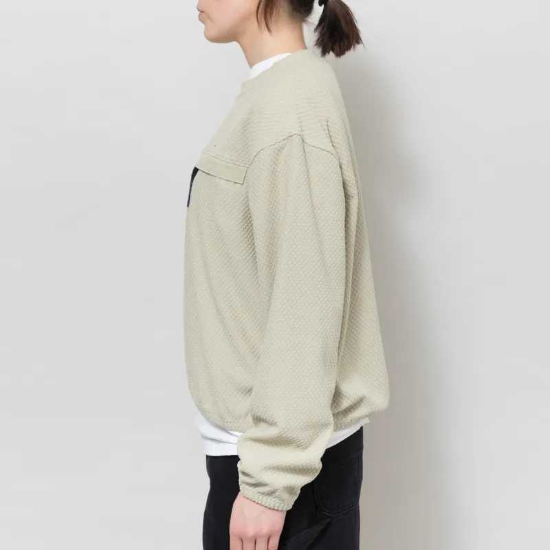 Patagonia Womens Textured Fleece Crewneck Weathered Stone-2