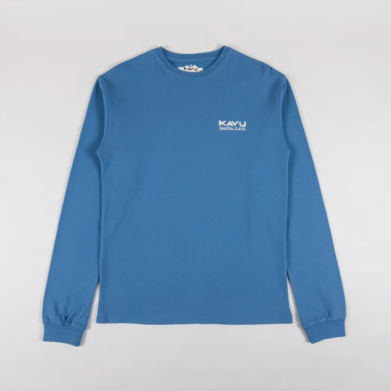 Kavu Long Sleeve Botanical Society T Shirt Coronet Blue-1