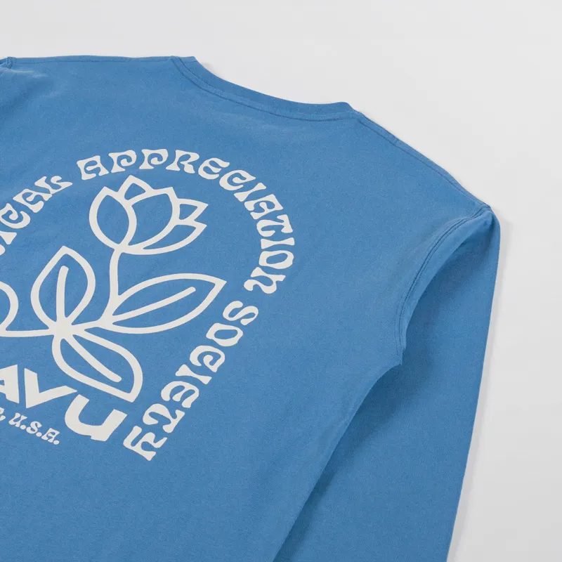 Kavu Long Sleeve Botanical Society T Shirt Coronet Blue-2