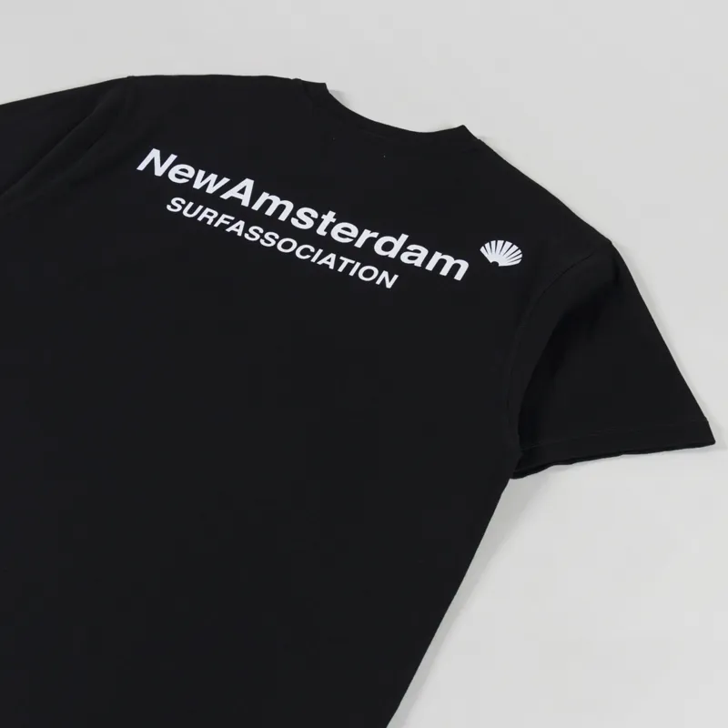 New Amsterdam Surf Association Logo T Shirt Black White-2