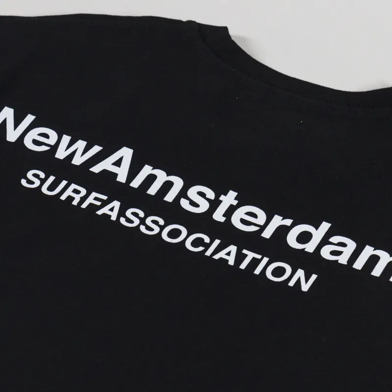 New Amsterdam Surf Association Logo T Shirt Black White-4