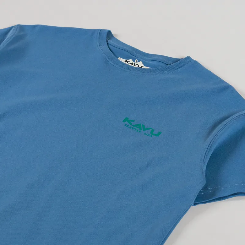 Kavu Chalk Marks T Shirt Coronet Blue-3