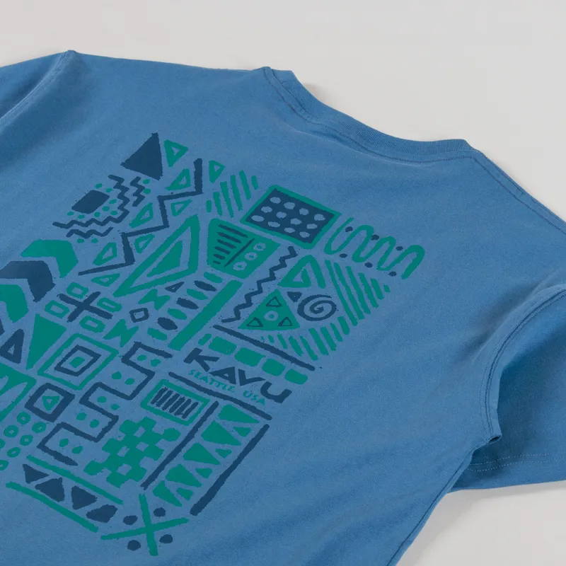 Kavu Chalk Marks T Shirt Coronet Blue-2