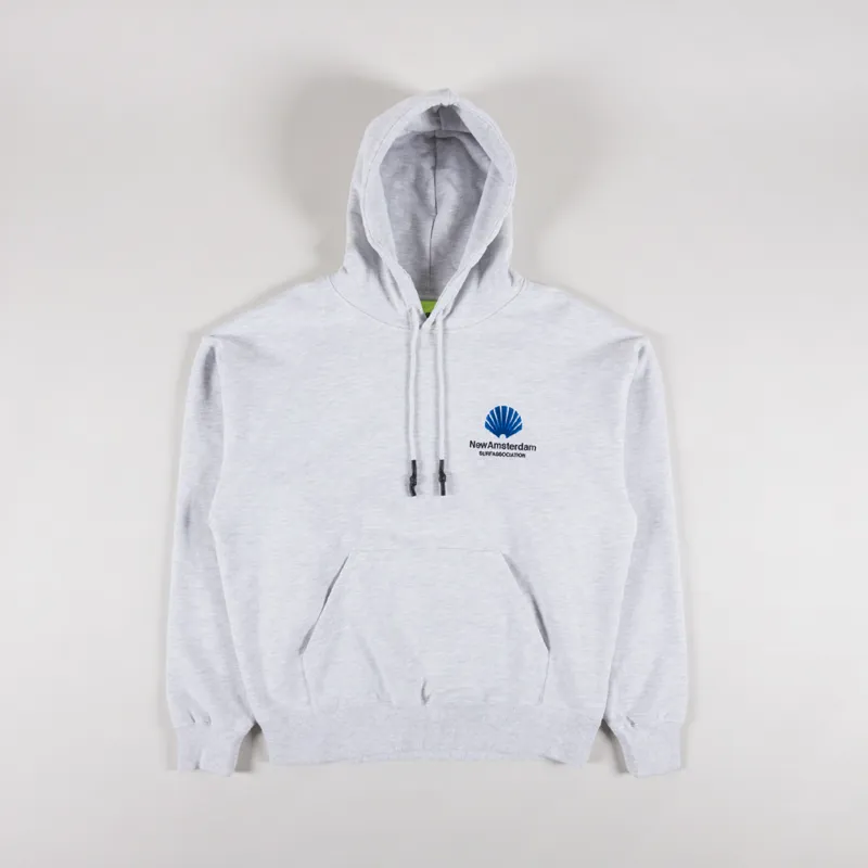 New Amsterdam Surf Association Logo Hoodie Grey Melange-1