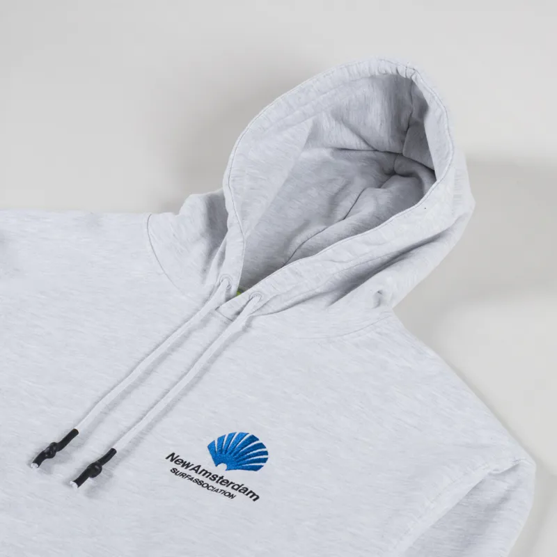 New Amsterdam Surf Association Logo Hoodie Grey Melange-3