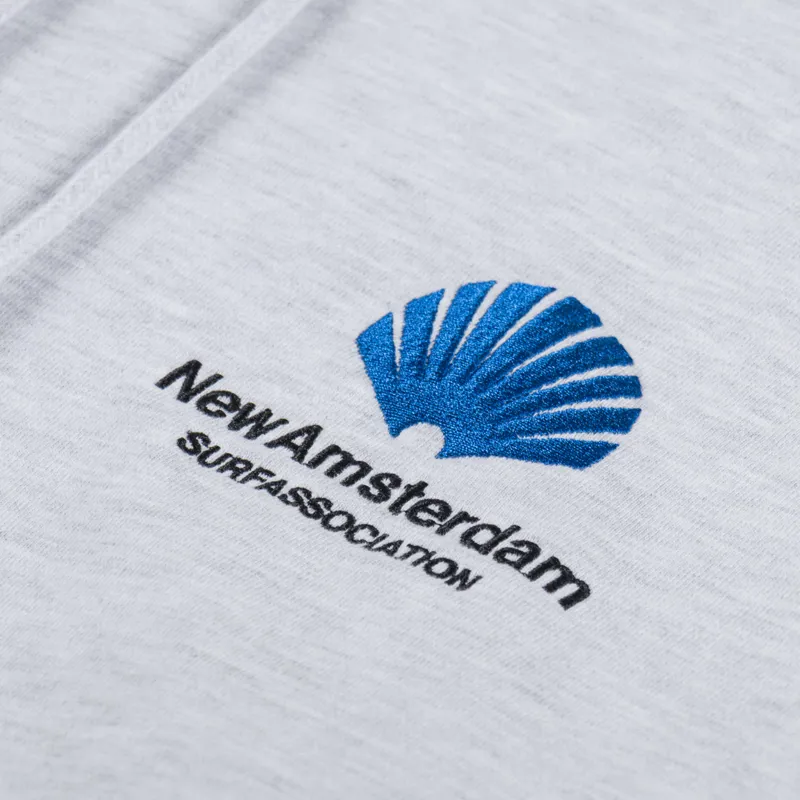 New Amsterdam Surf Association Logo Hoodie Grey Melange-5