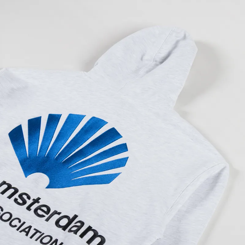 New Amsterdam Surf Association Logo Hoodie Grey Melange-2