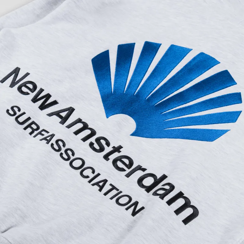 New Amsterdam Surf Association Logo Hoodie Grey Melange-4
