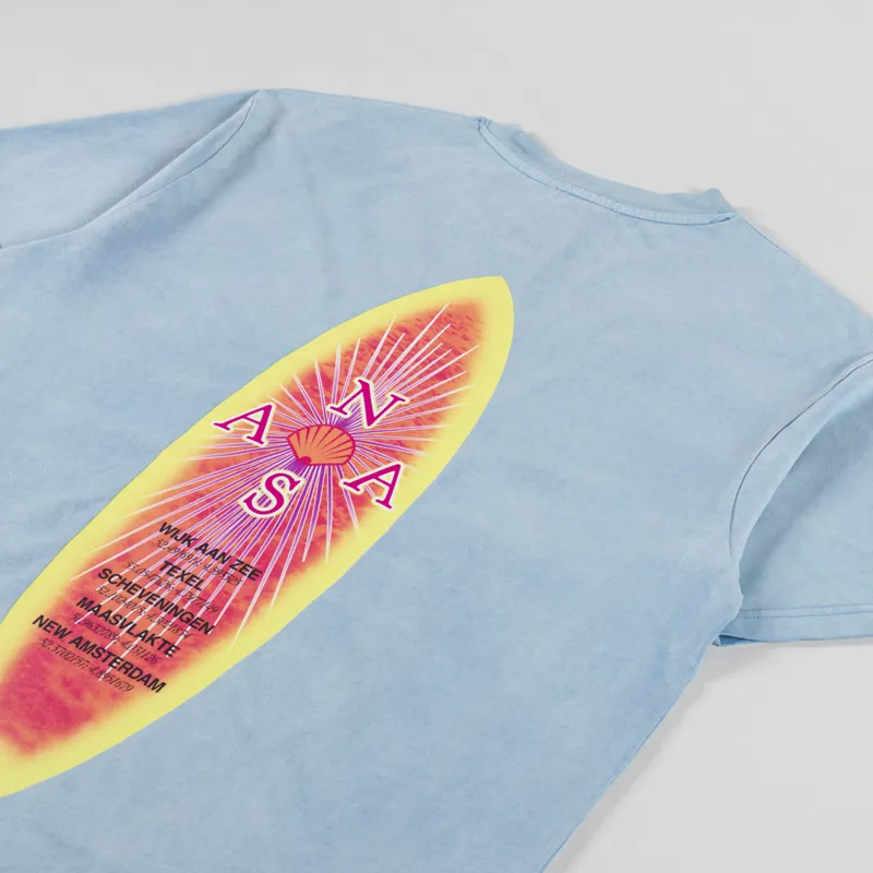 New Amsterdam Surf Association Surfboard T Shirt Washed Blue-2