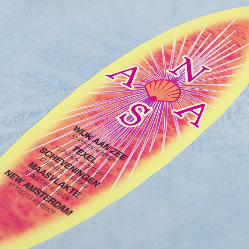 New Amsterdam Surf Association Surfboard T Shirt Washed Blue-4