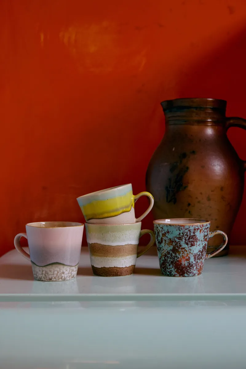 HKLIVING 70s Ceramics Americano Mugs Rococo 4 Pack-6