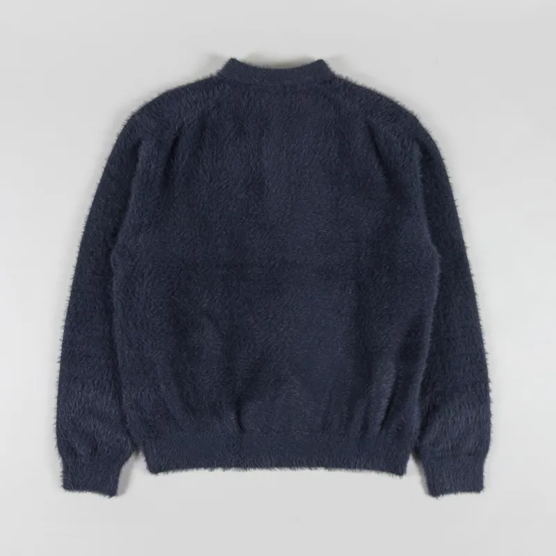 thisisneverthat Script Shaggy Knit Polo Charcoal-1