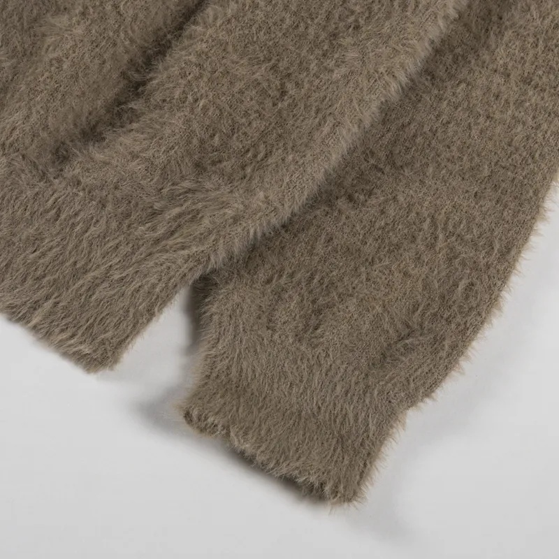 thisisneverthat Script Shaggy Knit Polo Mud-6