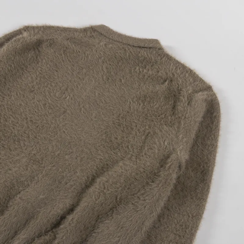 thisisneverthat Script Shaggy Knit Polo Mud-3