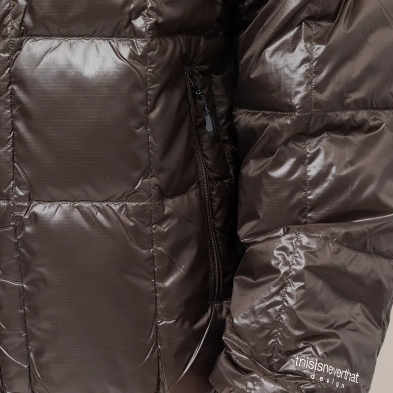 thisisneverthat Mens PERTEX Lightweight Down Puffer Jacket Brown