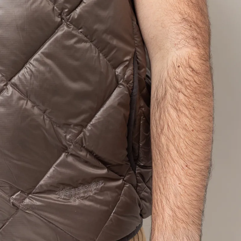 thisisneverthat PERTEX Light Down Vest Brown-9