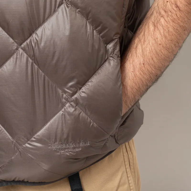 thisisneverthat PERTEX Light Down Vest Brown-7