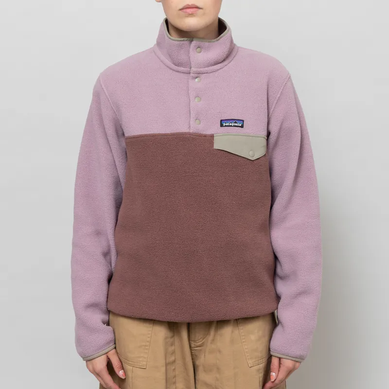 Patagonia Womens Lightweight Synchilla Snap-T Fleece Pullover Dulse Mauve
