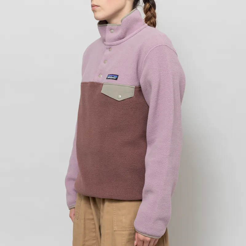 Patagonia Womens Lightweight Synchilla Snap-T Fleece Pullover Dulse Mauve-1