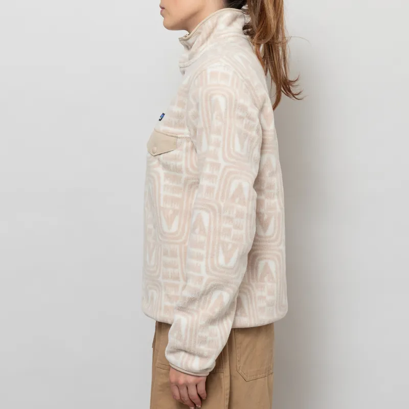 Patagonia Womens Lightweight Synchilla Snap-T Fleece Pullover Flow Dyno White-2
