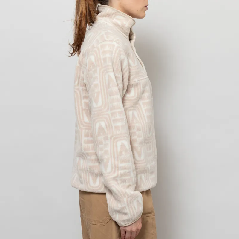 Patagonia Womens Lightweight Synchilla Snap-T Fleece Pullover Flow Dyno White-4