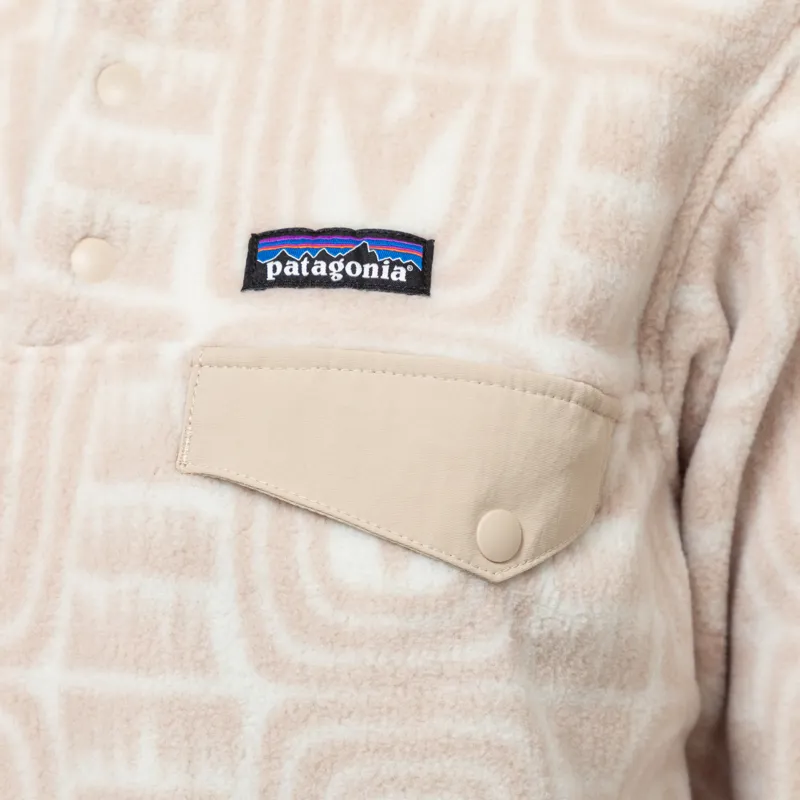 Patagonia Womens Lightweight Synchilla Snap-T Fleece Pullover Flow Dyno White-6