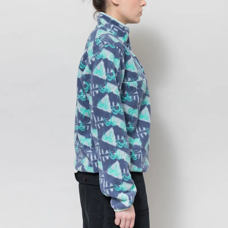 Patagonia Womens Lightweight Synchilla Snap-T Fleece Pullover Jaguar Geo Blue Sage-4