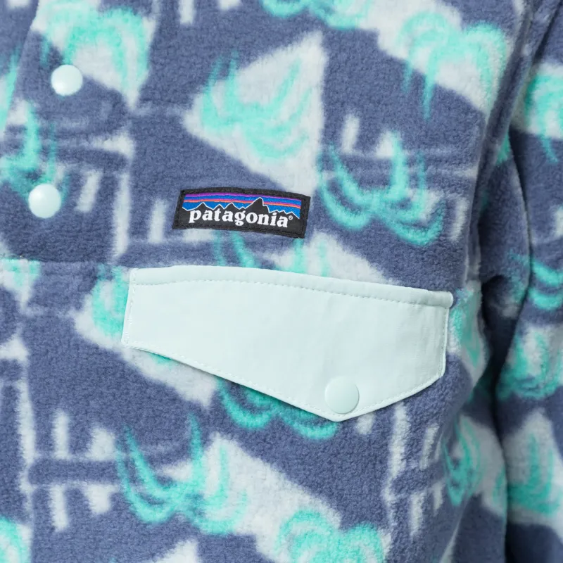 Patagonia Womens Lightweight Synchilla Snap-T Fleece Pullover Jaguar Geo Blue Sage-6