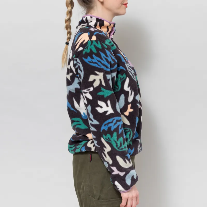 Patagonia Womens Lightweight Synchilla Snap-T Fleece Pullover Kaleido Black-4