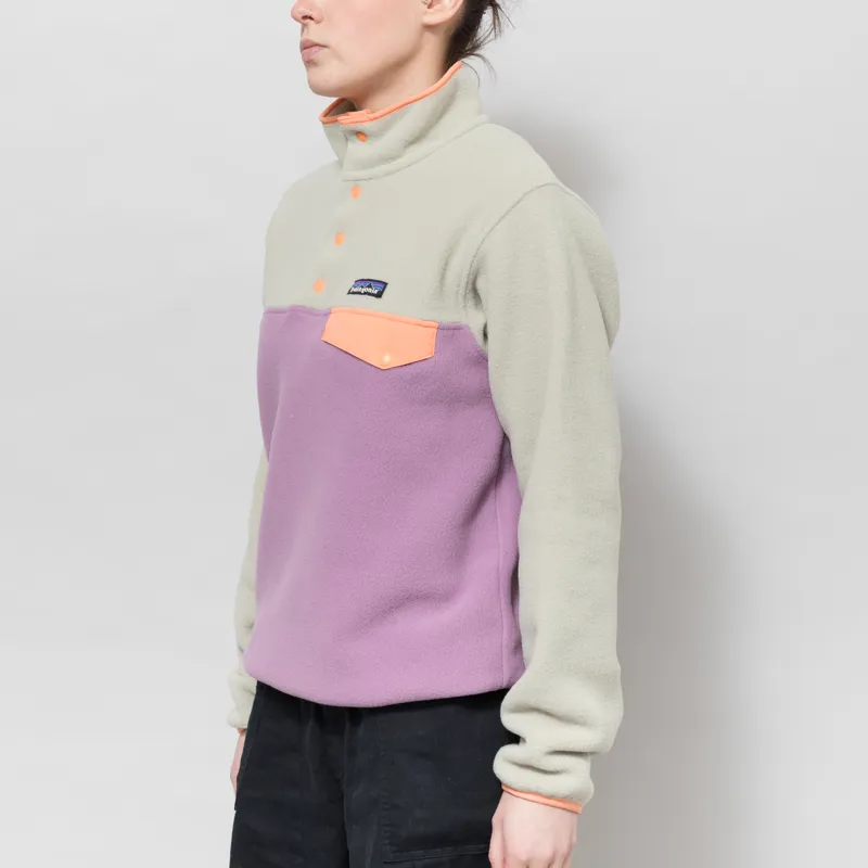 Patagonia Womens Lightweight Synchilla Snap-T Fleece Pullover Light Violet-1