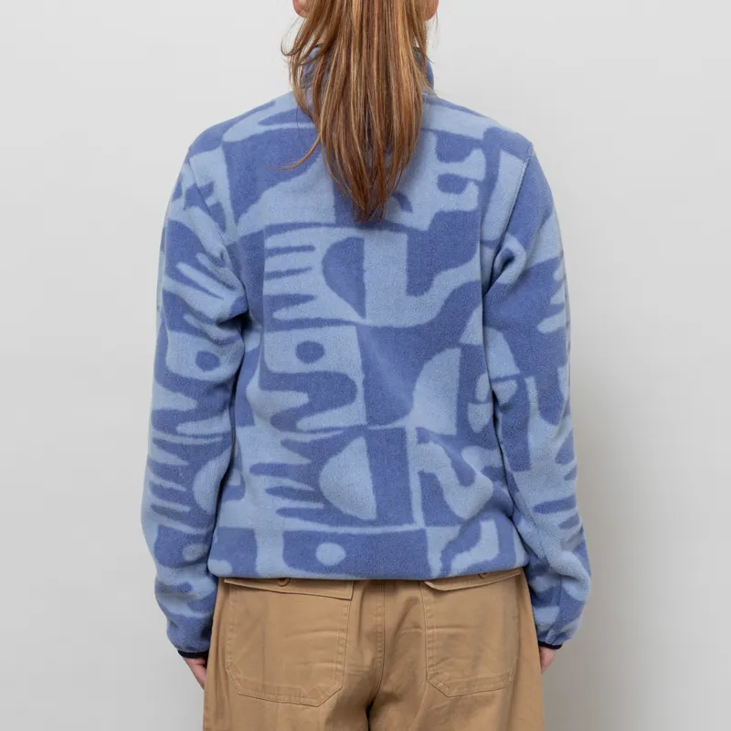 Patagonia Womens Lightweight Synchilla Snap-T Fleece Pullover Mother Tree Barnacle Blue-3