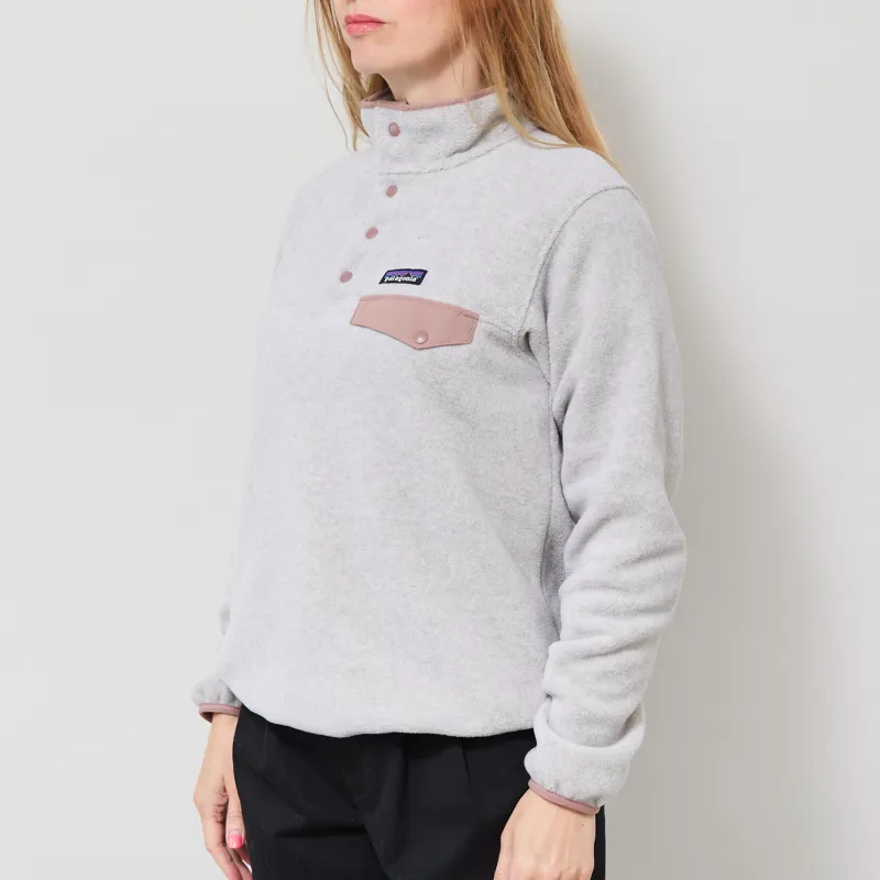 Patagonia Womens Lightweight Synchilla Snap-T Fleece Pullover Oatmeal Heather Moonrise-1