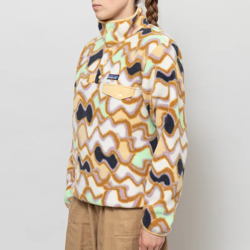 Patagonia Womens Lightweight Synchilla Snap-T Fleece Pullover Small Currents Natural-1