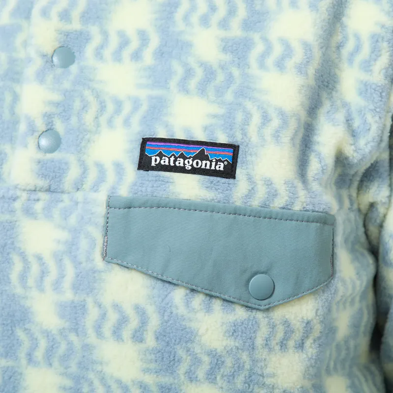 Patagonia Womens Lightweight Synchilla Snap-T Fleece Pullover Sun Quilt Blue Sage-4