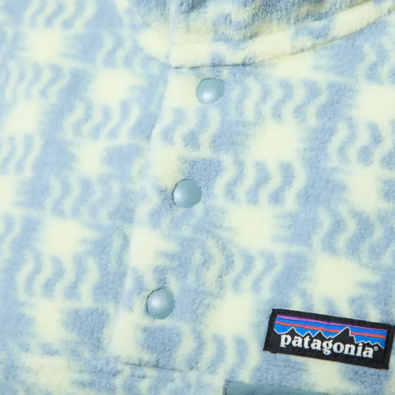 Patagonia Womens Lightweight Synchilla Snap-T Fleece Pullover Sun Quilt Blue Sage-5