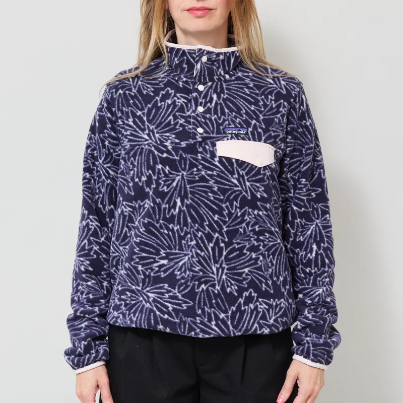 Patagonia Womens Lightweight Synchilla Snap-T Fleece Pullover Saxifrage Sunken Blue