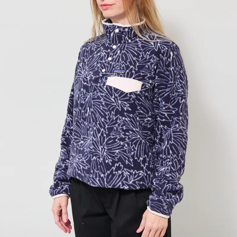 Patagonia Womens Lightweight Synchilla Snap-T Fleece Pullover Saxifrage Sunken Blue-1