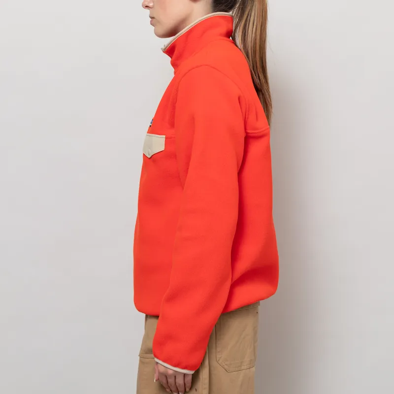 Patagonia Womens Lightweight Synchilla Snap-T Fleece Pullover Sizzle Red-2