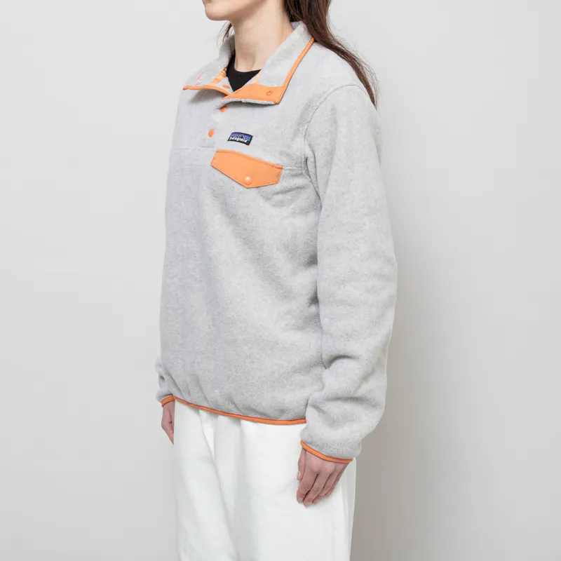 Patagonia Womens Lightweight Synchilla Snap-T Fleece Pullover Oatmeal Heather Heirloom Peach-1