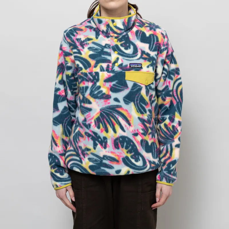 Patagonia Womens Lightweight Synchilla Snap-T Fleece Pullover Wild Botanist Tidal Teal