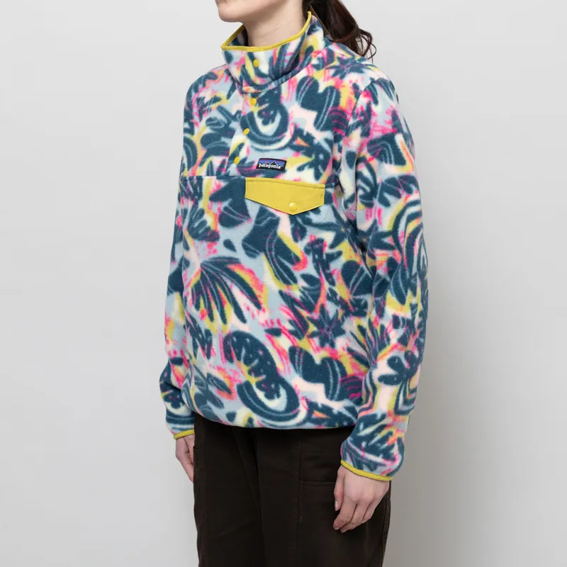 Patagonia Womens Lightweight Synchilla Snap-T Fleece Pullover Wild Botanist Tidal Teal-1