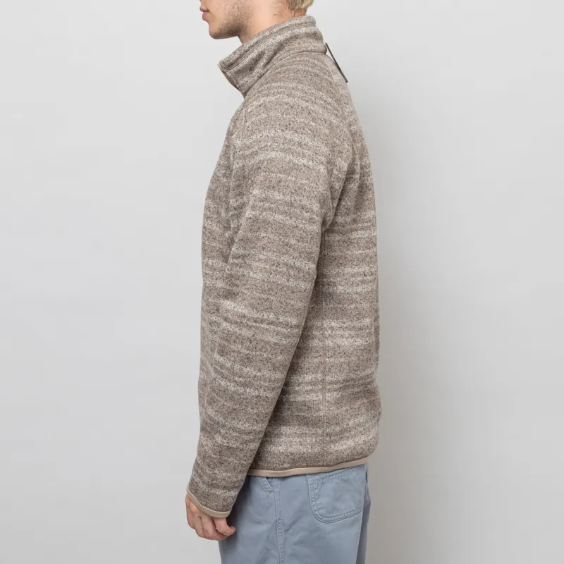 Patagonia Better Sweater Quarter Zip Vinyl Stripe Seabird Grey-2