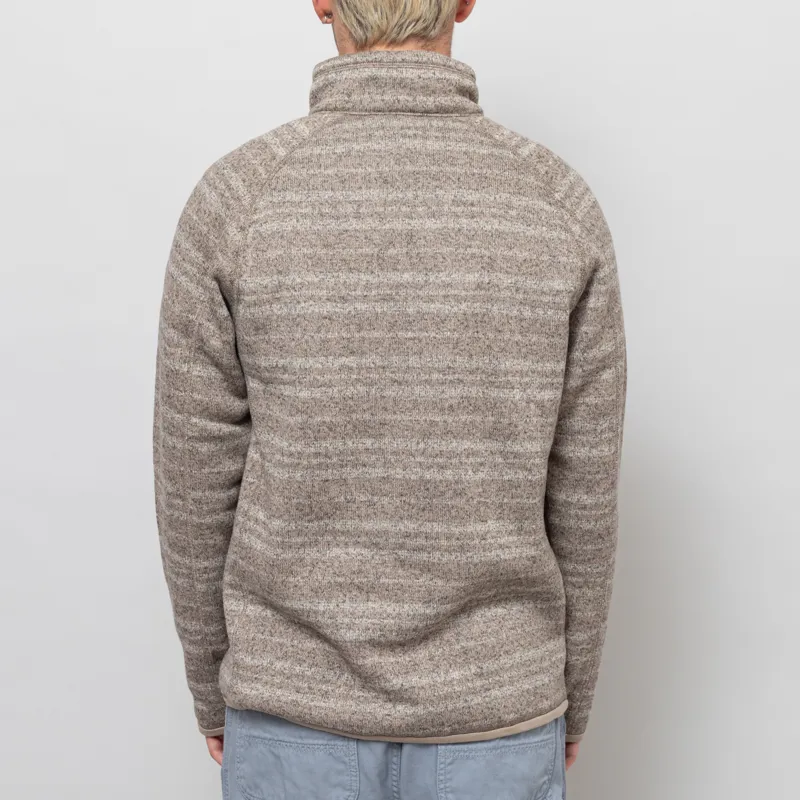 Patagonia Better Sweater Quarter Zip Vinyl Stripe Seabird Grey-3